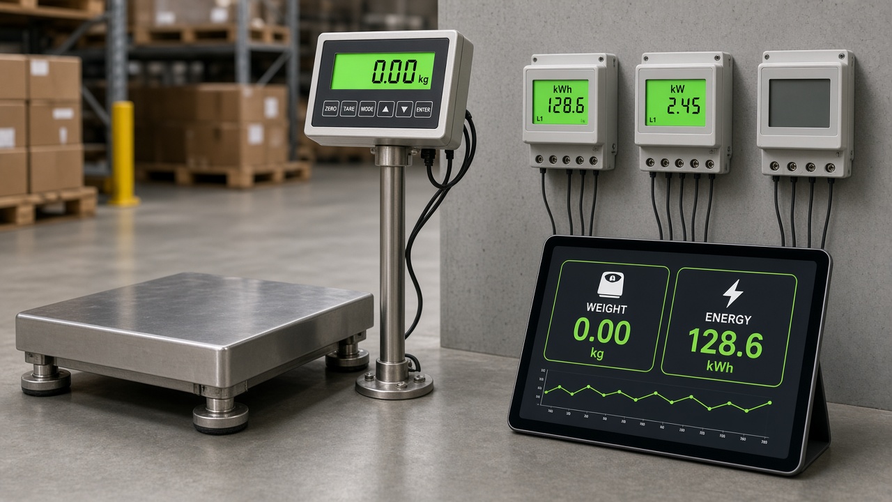 Industrial platform scale and energy meters